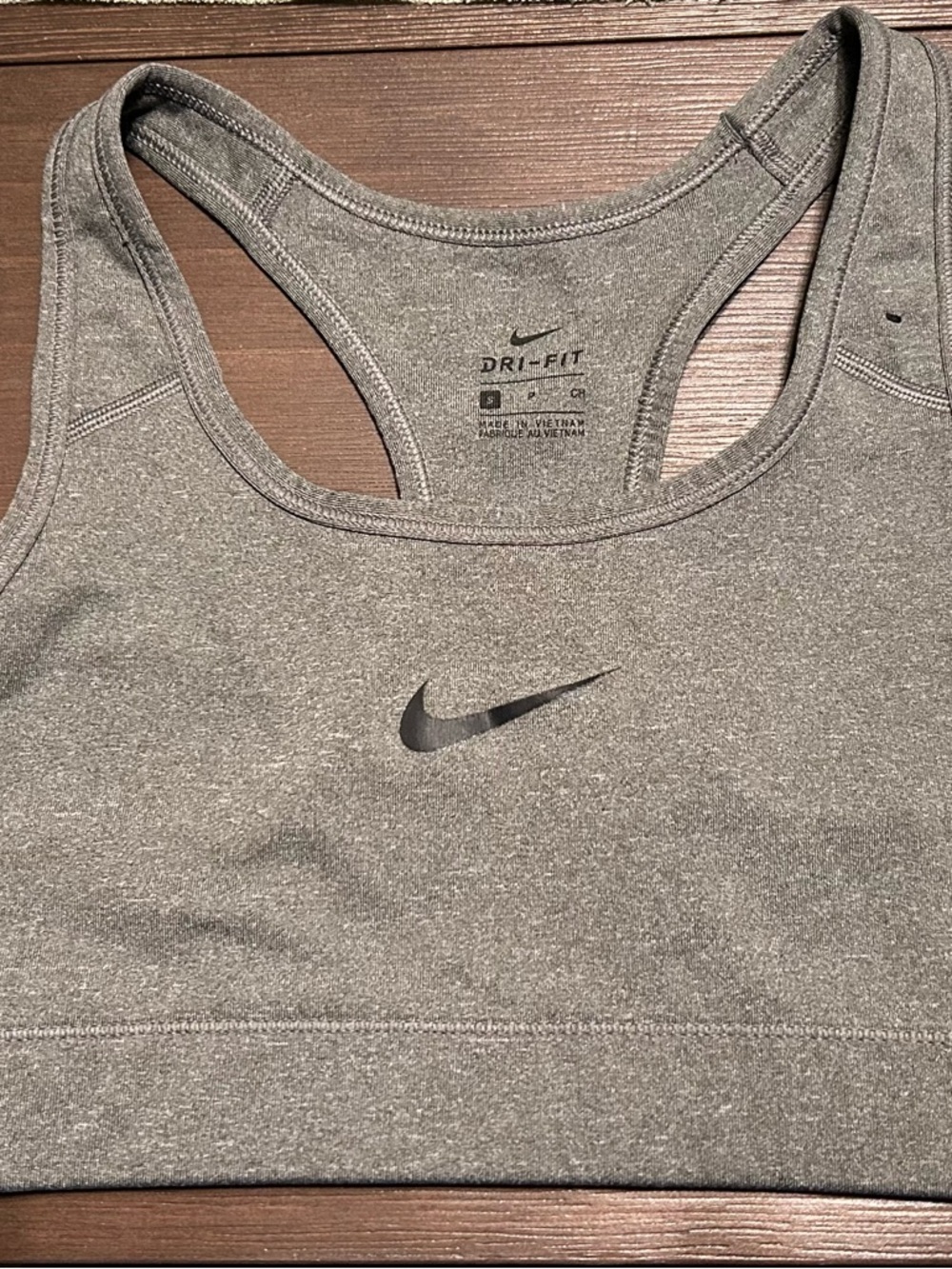 Nike Gray Dri-FIT Racerback Sports Bra